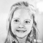 Portrait petite fille, crayon graphite