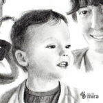 Portrait enfant, crayon graphite